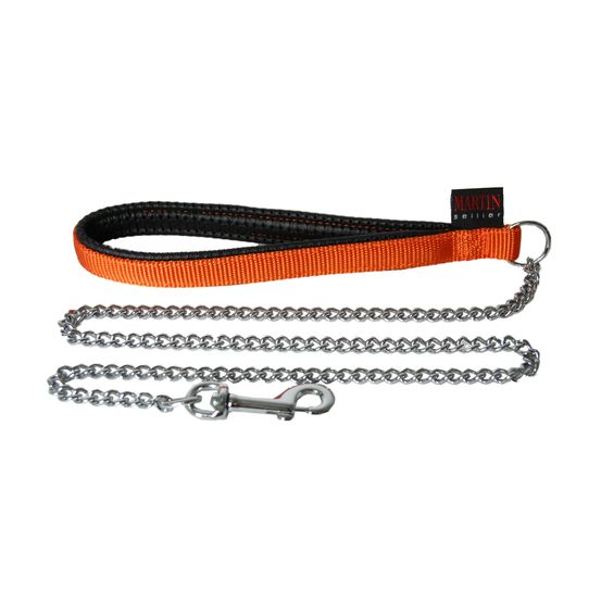 Martin sellier - laisse en chaîne pour chiens en nylon martin sellier - collection nylon uni - laisse avec une poignée confort
