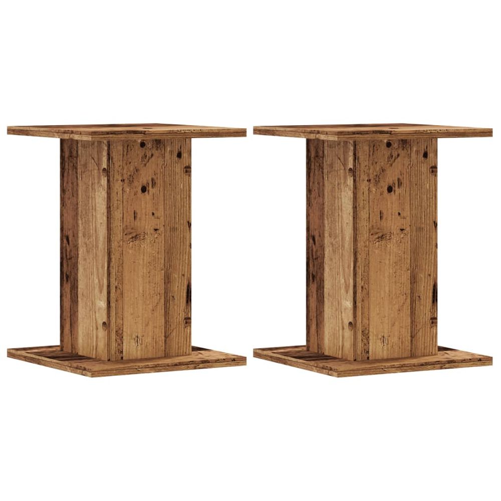 Supports pour plantes 2 pcs vieux bois bois d'ingénierie