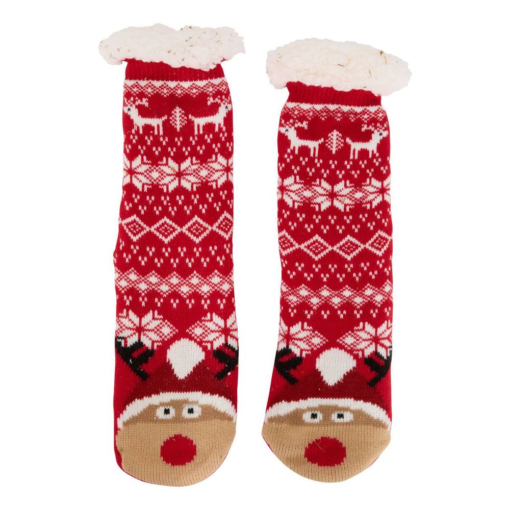 Chaussettes de noël adulte rouges