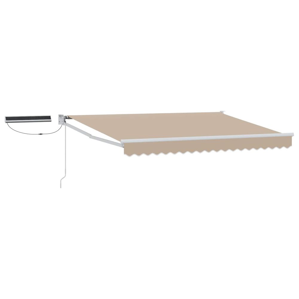 Auvent rétractable électrique beige et blanc 3 x 2,5 m