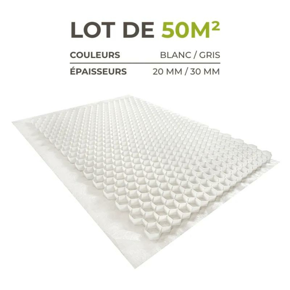 Pack de stabilisateurs doubles 50m² (53 plaques) gris – 120x80x2cm