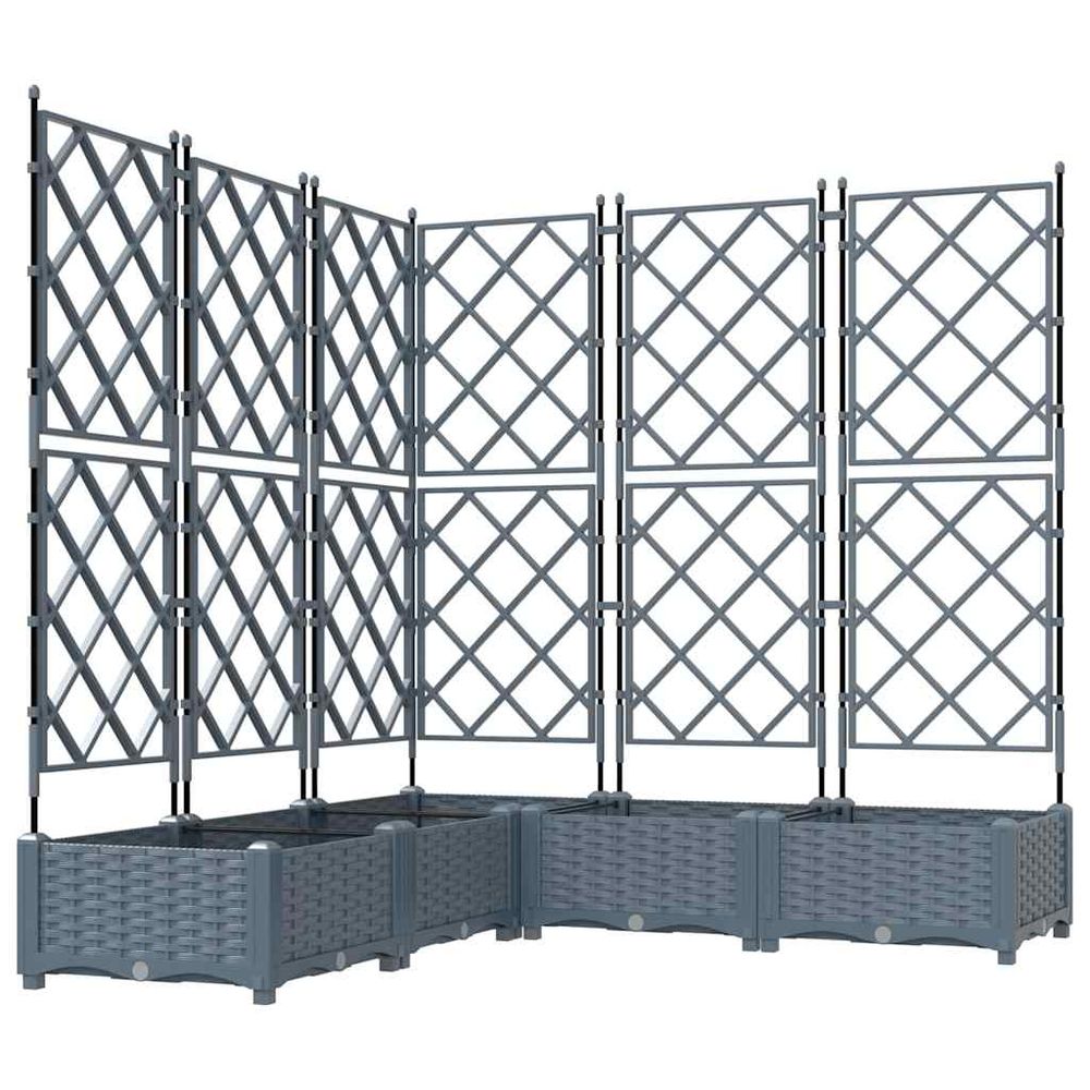 Cache-pot de jardin 5 pc gris clair 120 x 120 x 125,5 cm pp