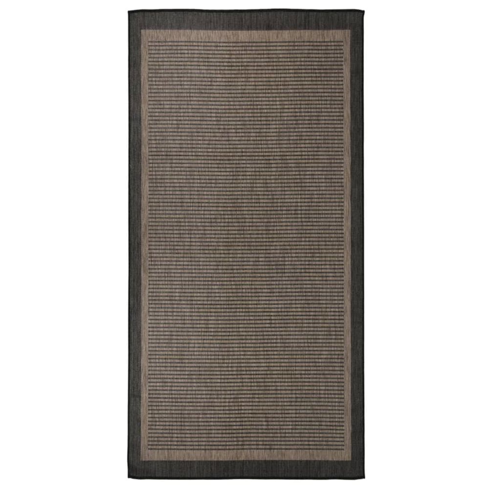 Tapis à tissage plat d'extérieur 100x200 cm marron foncé