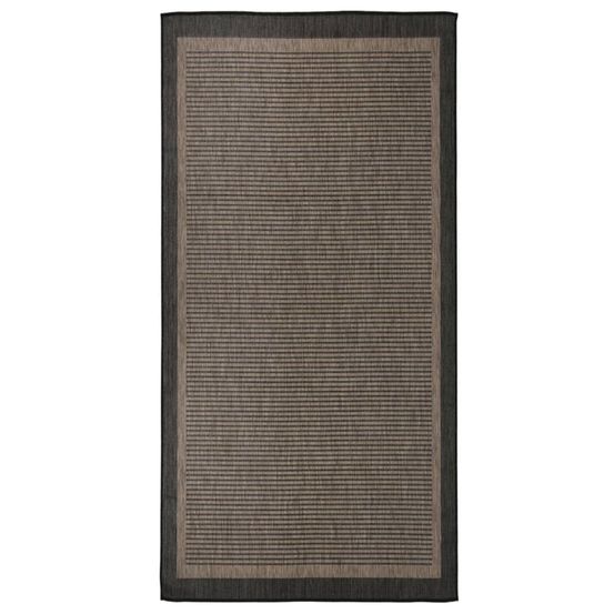 Tapis à tissage plat d'extérieur 100x200 cm marron foncé