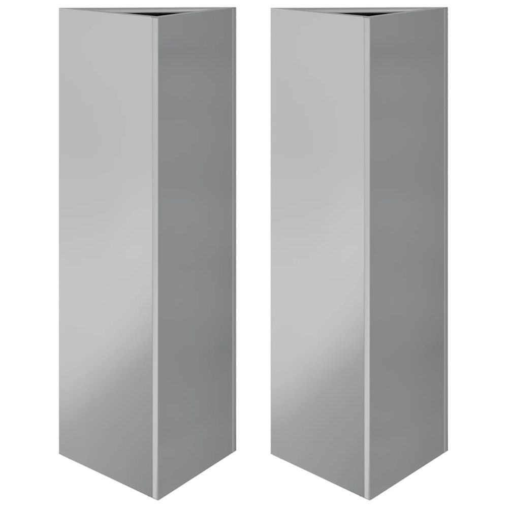 Jardinières 2 pcs triangulaire 30x26x75 cm acier galvanisé