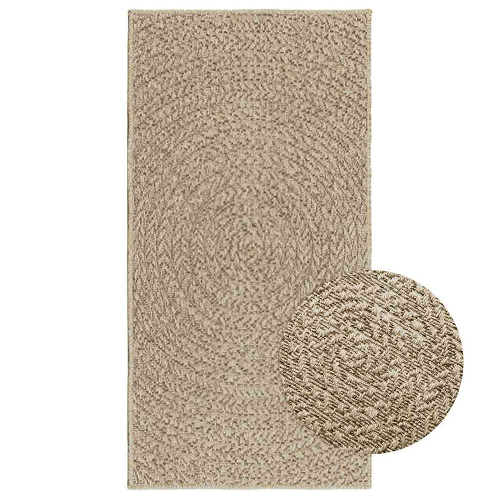 Tapis zizur beige 60x110 cm aspect de jute intérieur extérieur