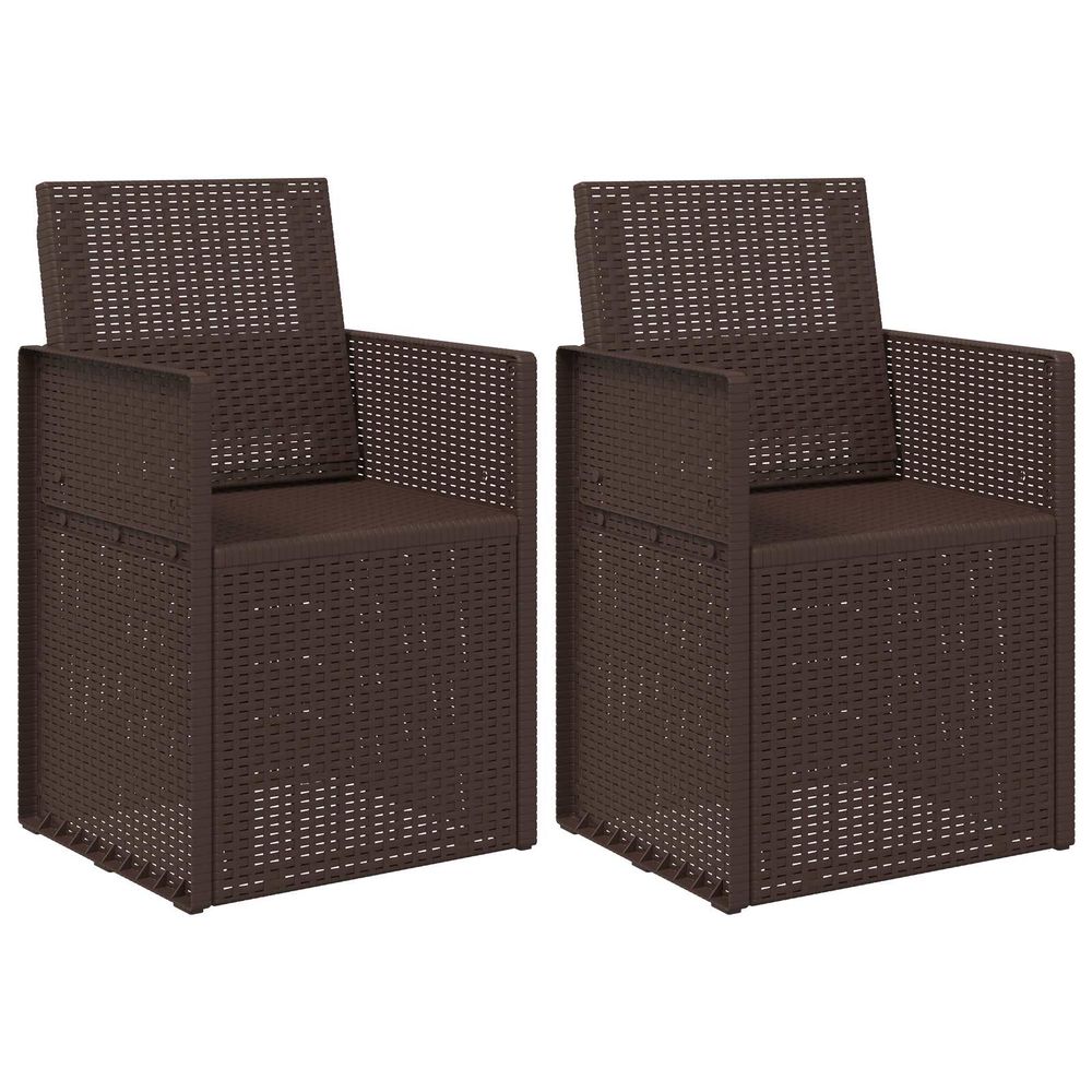 Chaises de jardin salle à manger 2 pc marron pp