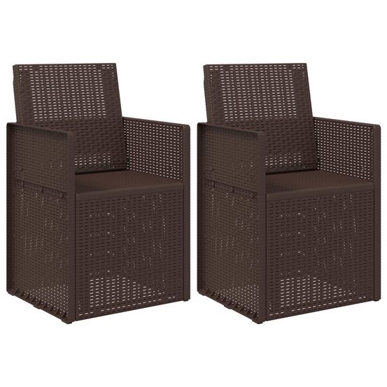 Chaises de jardin salle à manger 2 pc marron pp