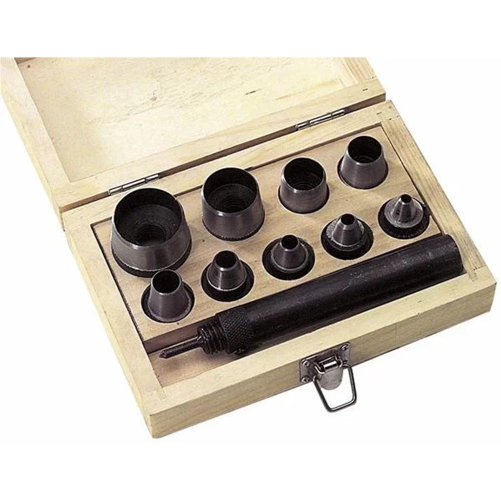 Jeu d'emporte-pièces creux dans une boîte en bois, 10 pièces