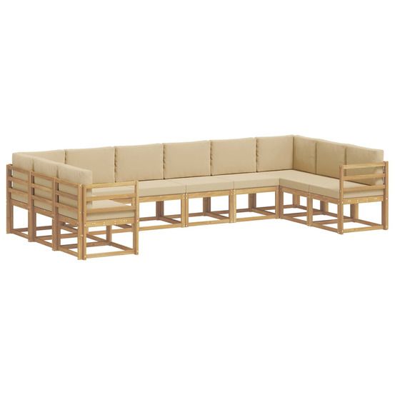Ensemble de canapés d'extérieur 10 pc blanc et beige