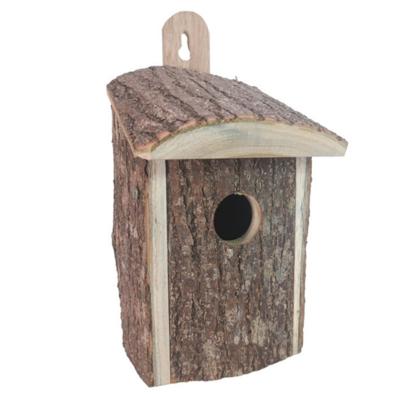 Nichoir en bois avec écorce