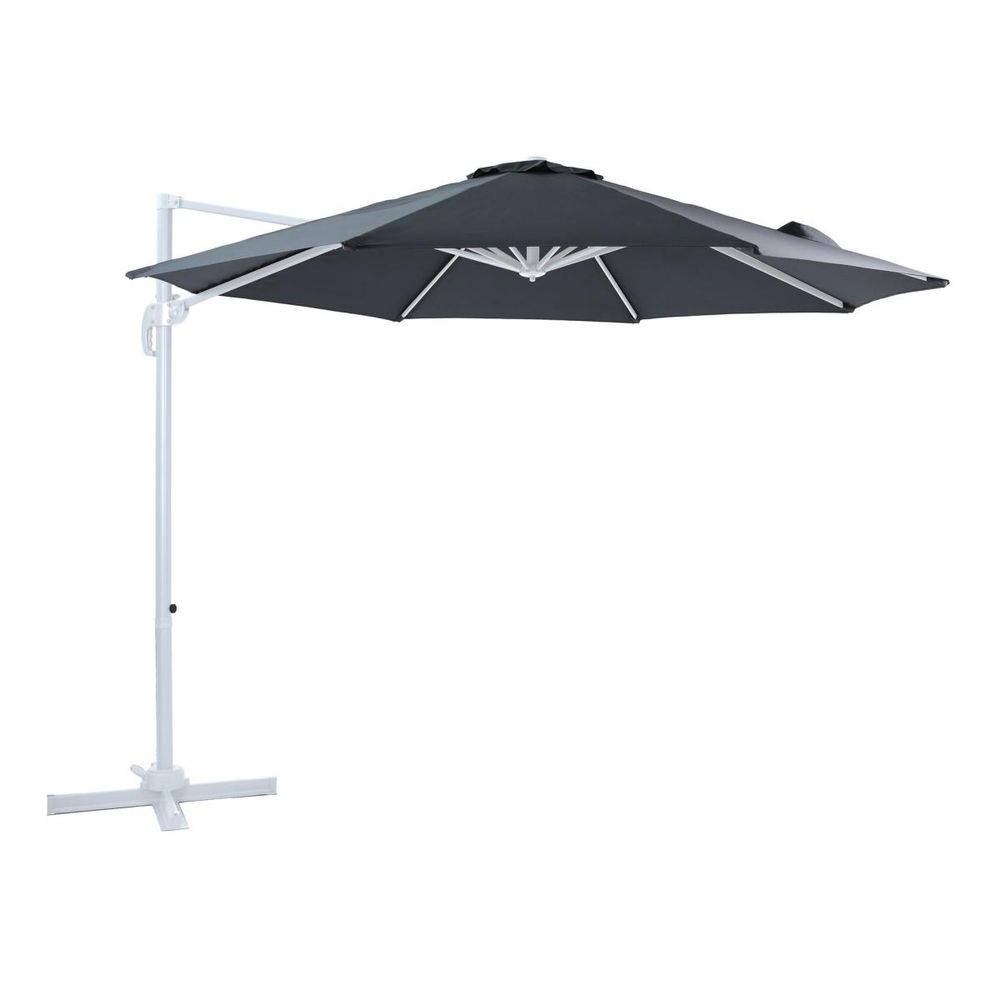 Parasol marisol ø300 gris mât blanc