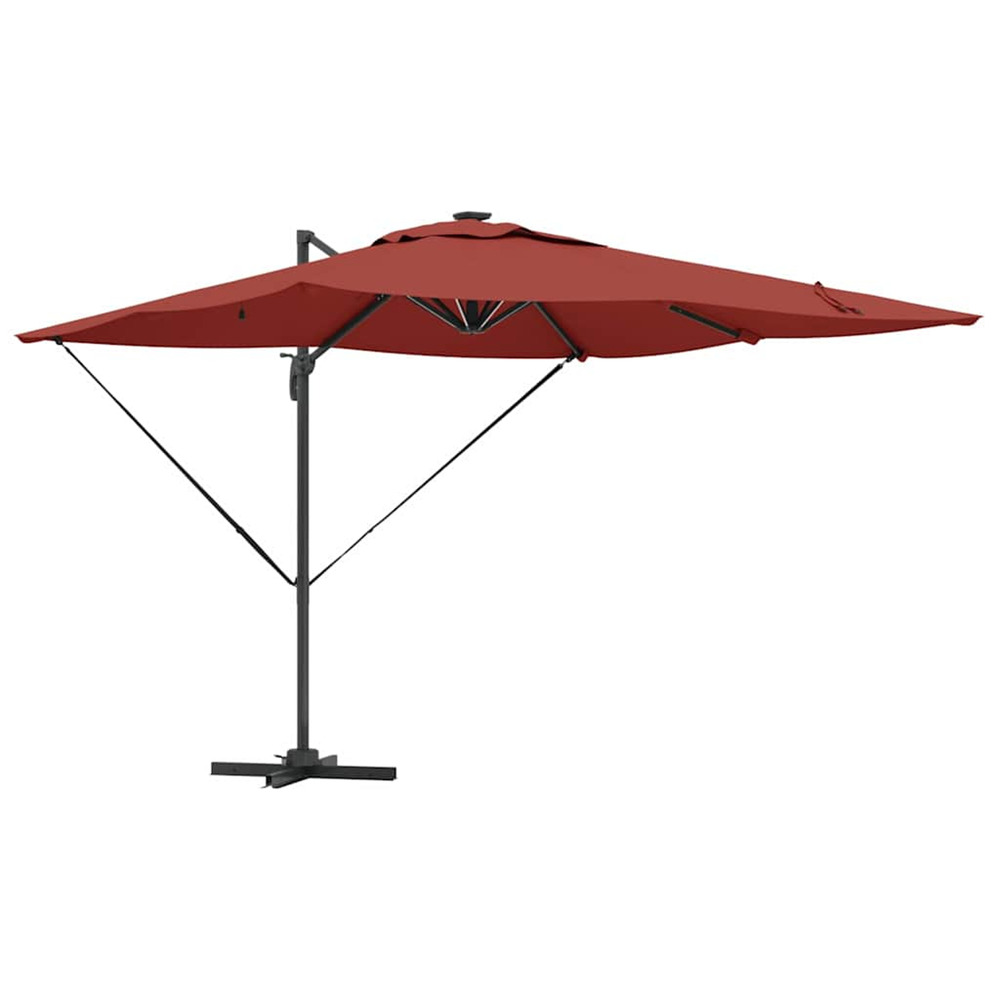 Parasol terre cuite 286 x 284 x 270 cm aluminium et polyester
