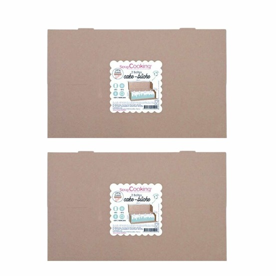 4 boîtes en carton pour bûche de noël 35 x 11 cm