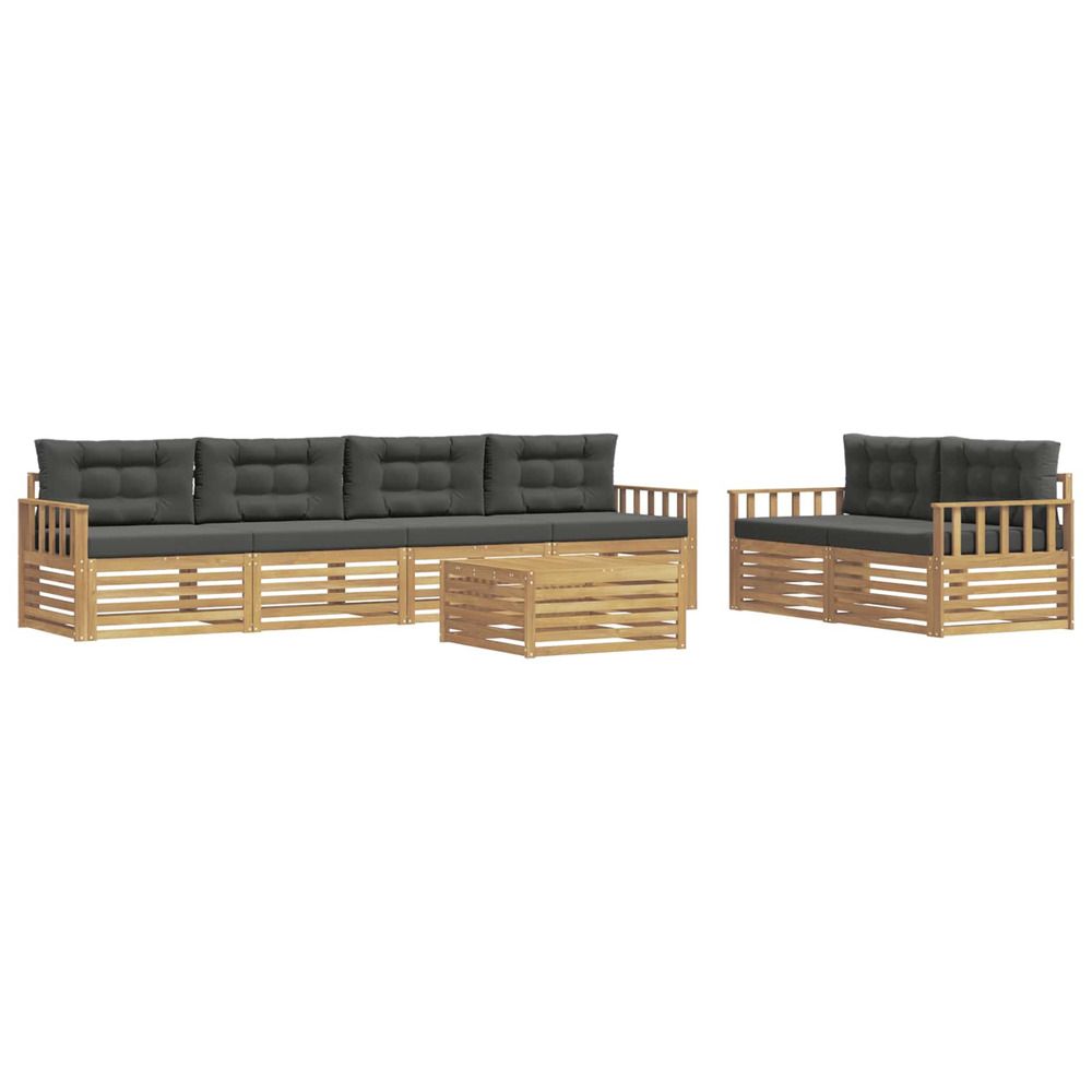 Ensemble de canapés d'extérieur 7 pc blanc et anthracite