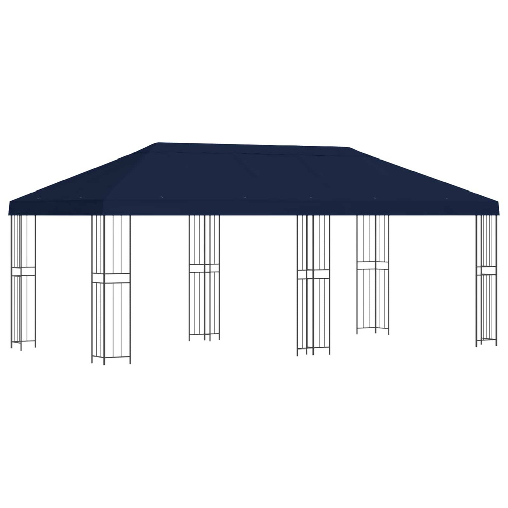 Gazebo avec murs latéraux 6 x 3 m bleu polyester et acier 190