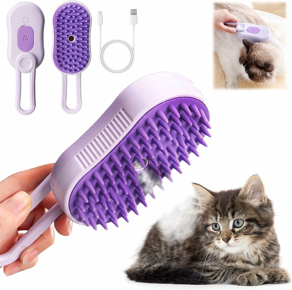 Brosse 3 en 1 en spray pour chats