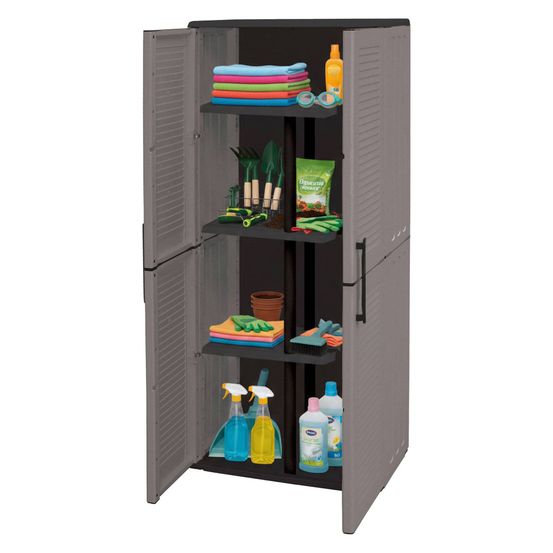 Armoire d'extérieur arabel, 3 étagères 68x37x163h cm gris