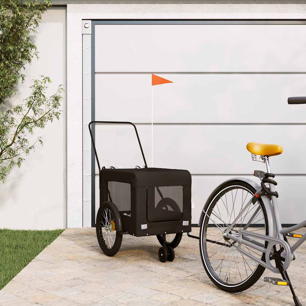 Remorque vélo chien 45kg poussette 2-en-1 pour voyage noir