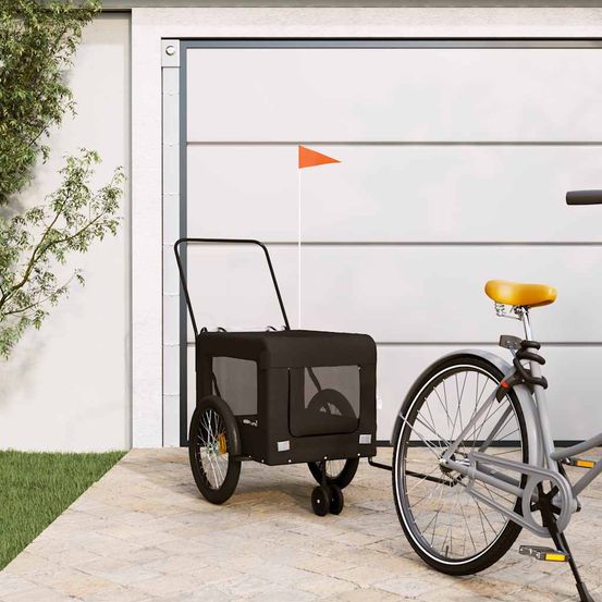 Remorque vélo chien 45kg poussette 2-en-1 pour voyage noir