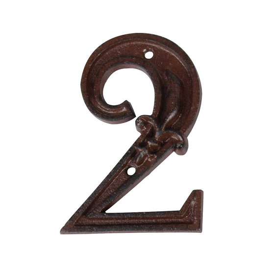 Numéro de maison en fonte chiffre 2