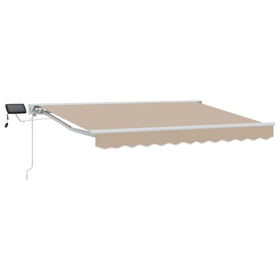 Cadre de store manuel avec leds beige et blanc 3,5 x 2 m