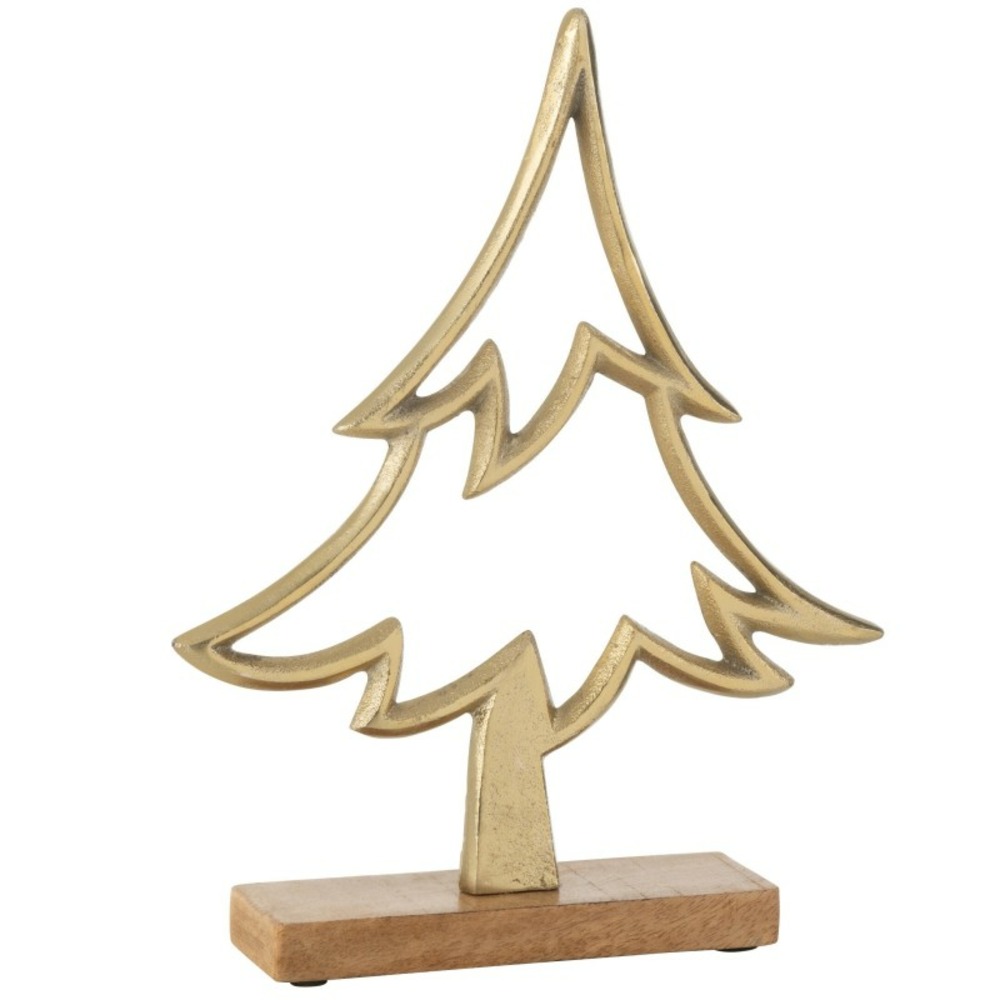 Sapin décoratif en aluminium doré 22x5x27 cm h27