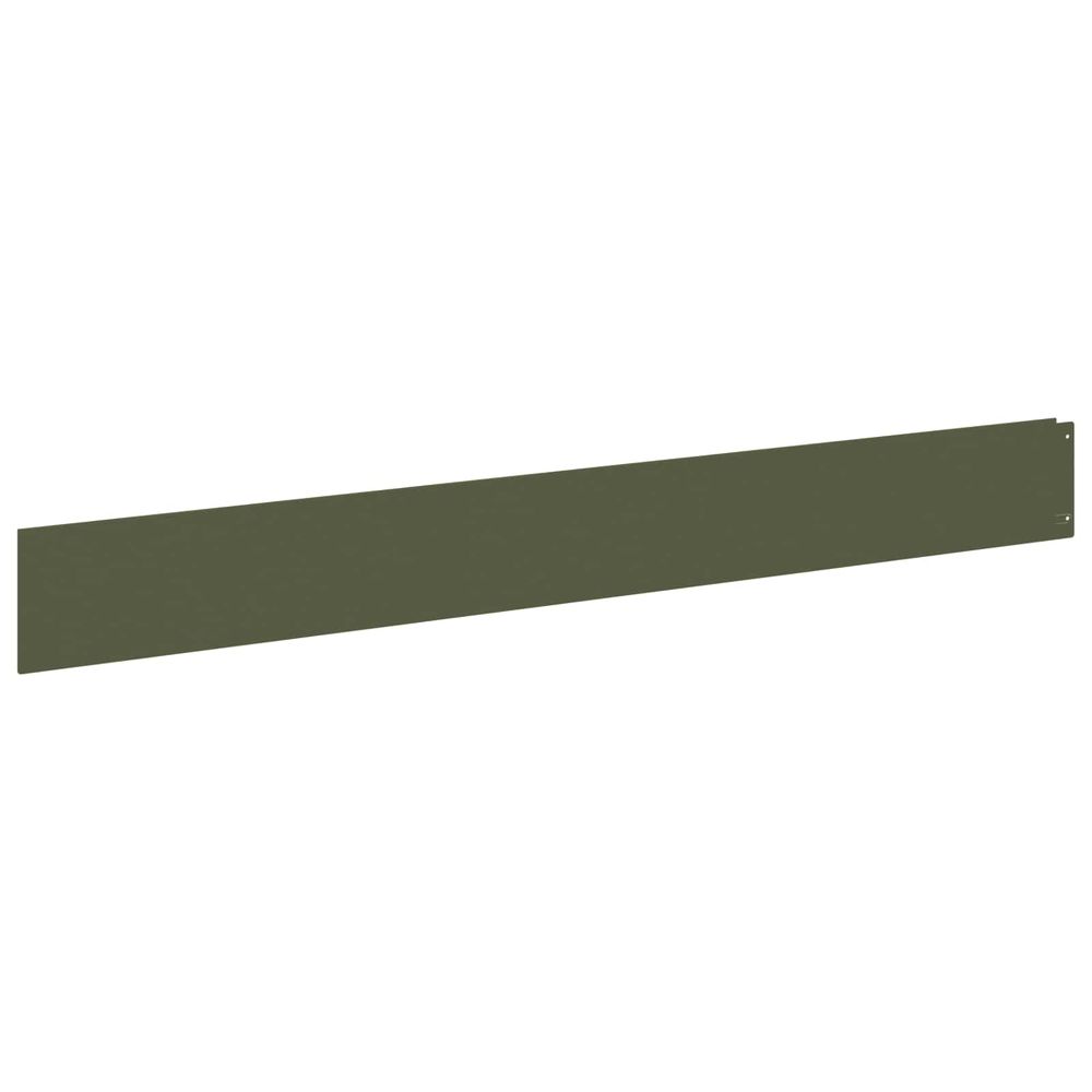 Bordure de pelouse 20 pc 100 x 12 cm acier vert olive