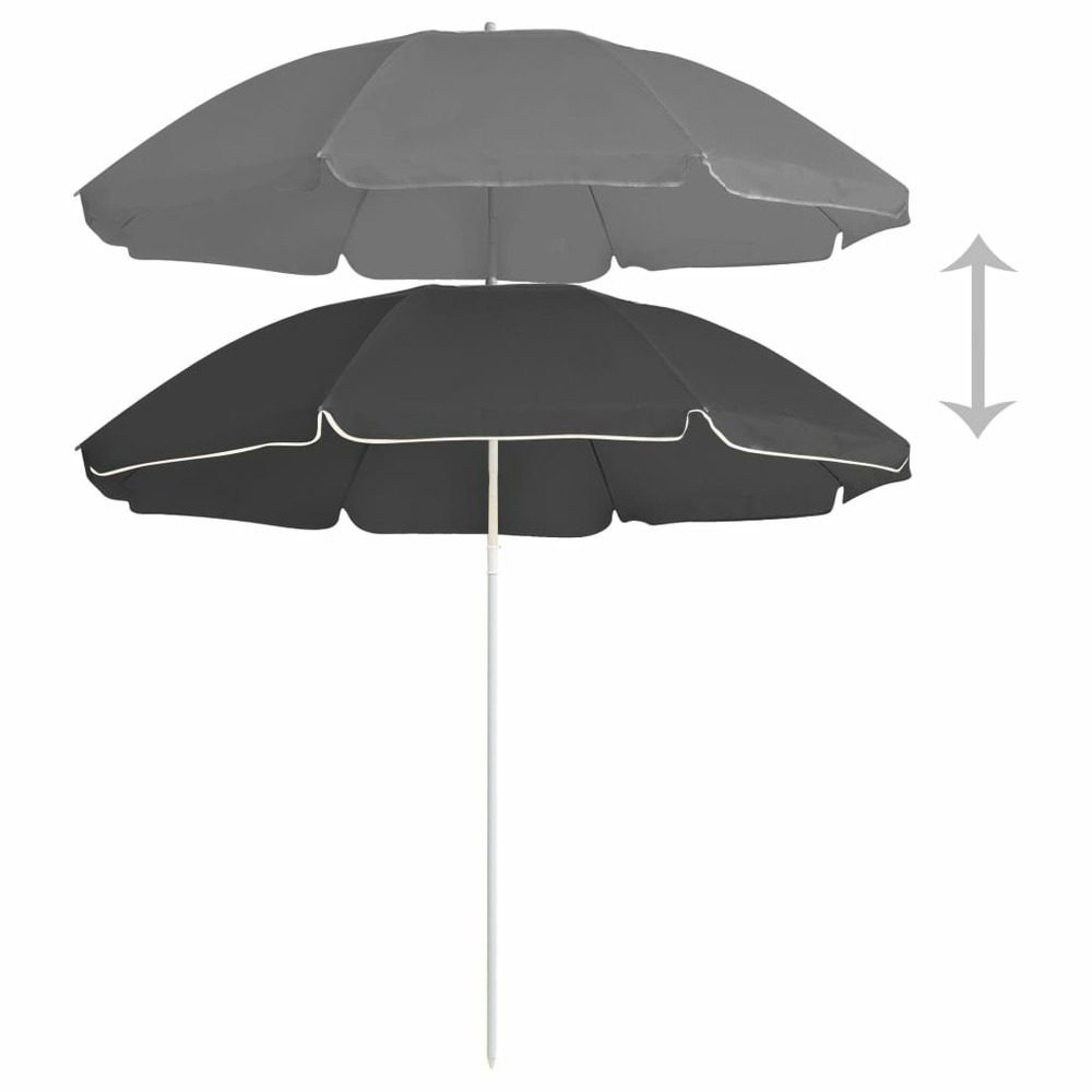 Parasol de jardin avec mât en acier anthracite 180 cm