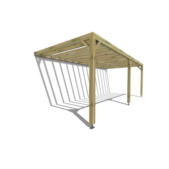 Pergola bois • 7m x 3m • adossée • sens profondeur • livraison comprise