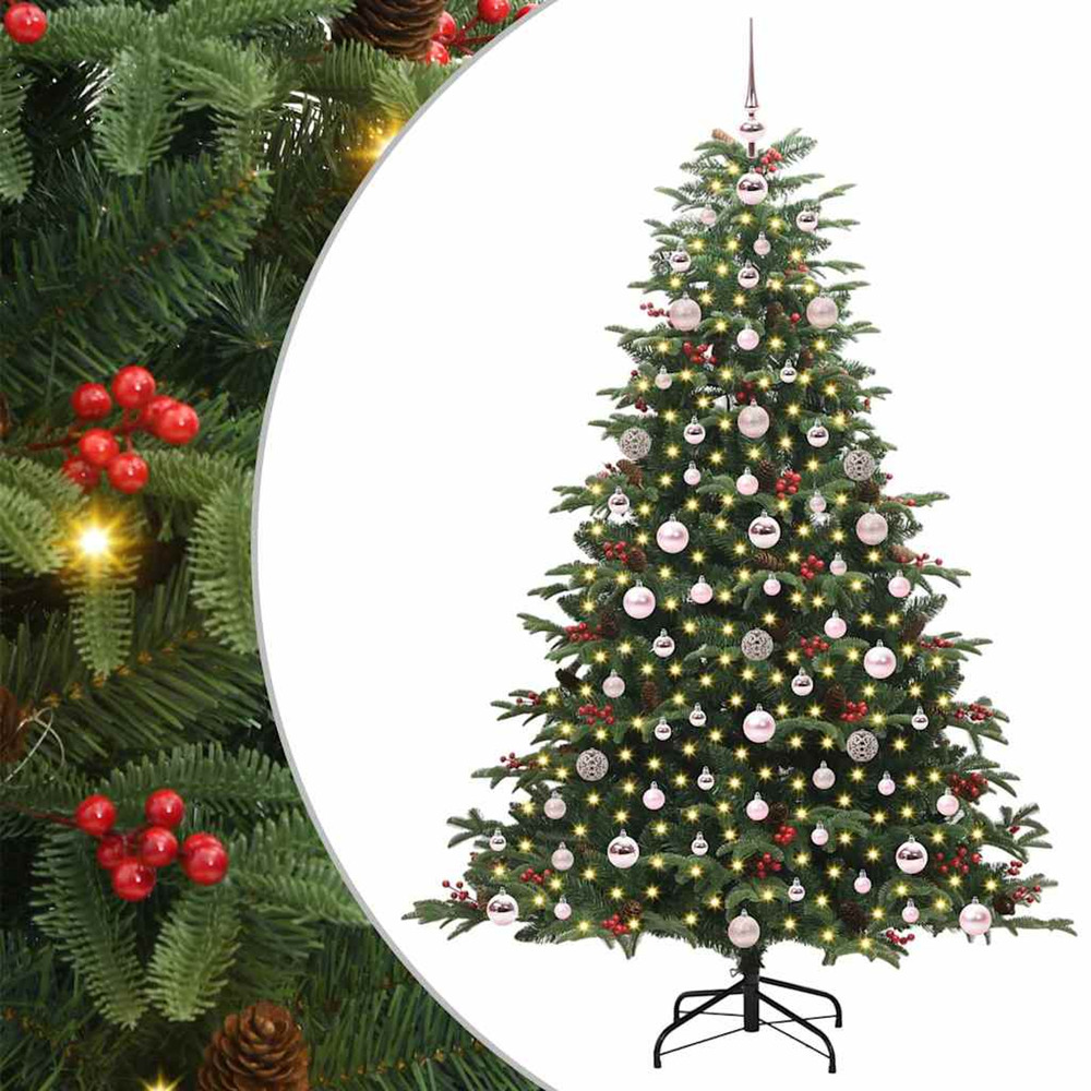 Sapin de noël artificiel vert 180 cm pvc, métal et plastique