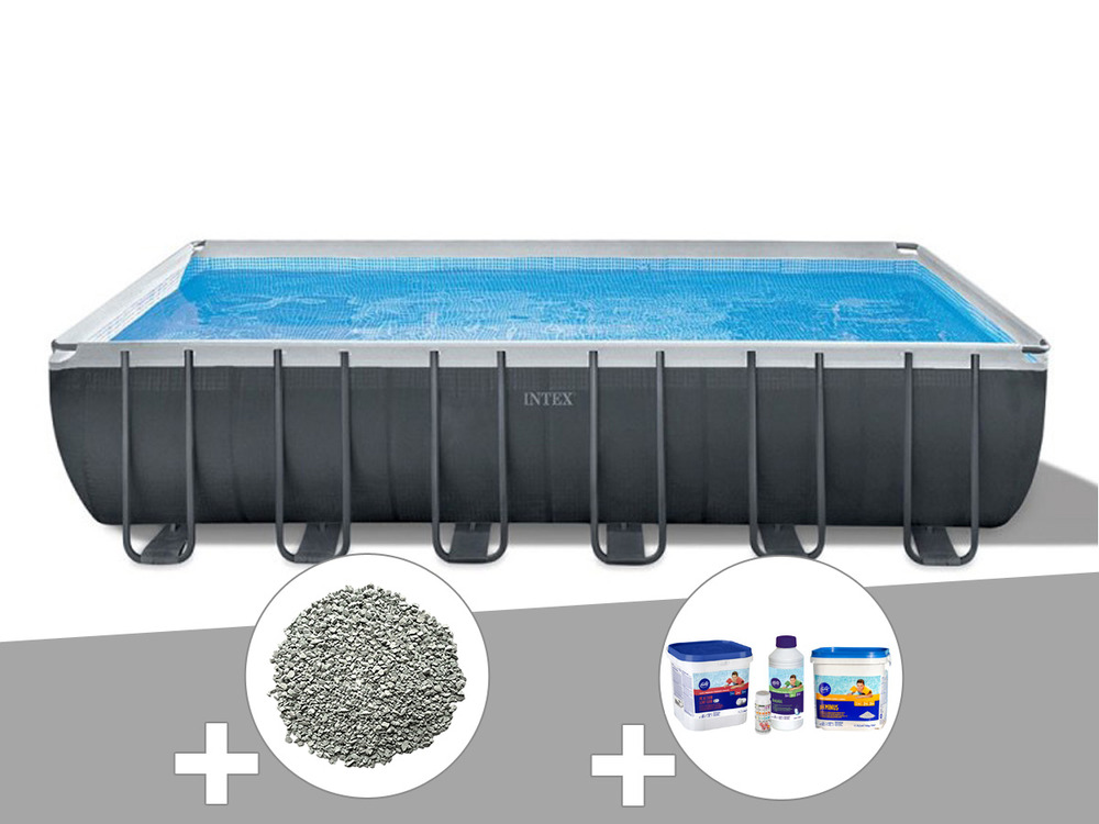 Kit piscine tubulaire ultra xtr frame rectangulaire 7,32 x 3,66 x 1,32 m + 20 k