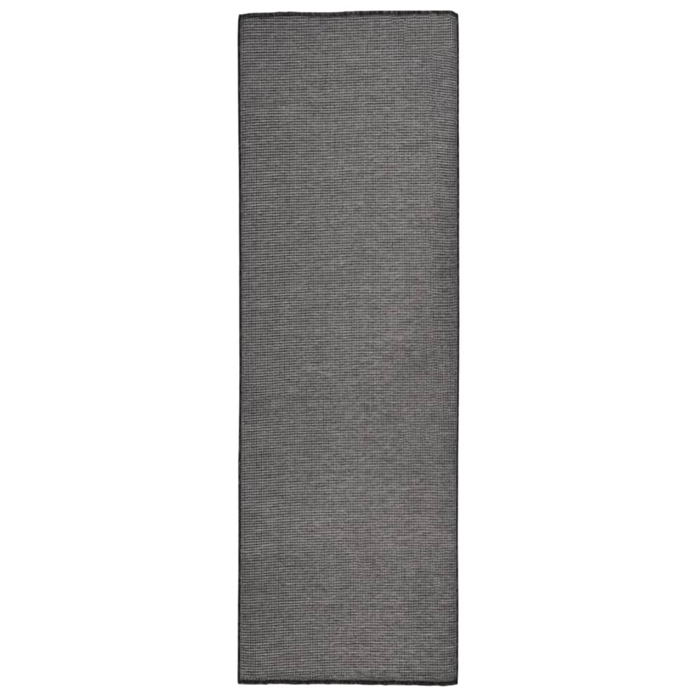 Tapis à tissage plat d'extérieur 80x250 cm gris