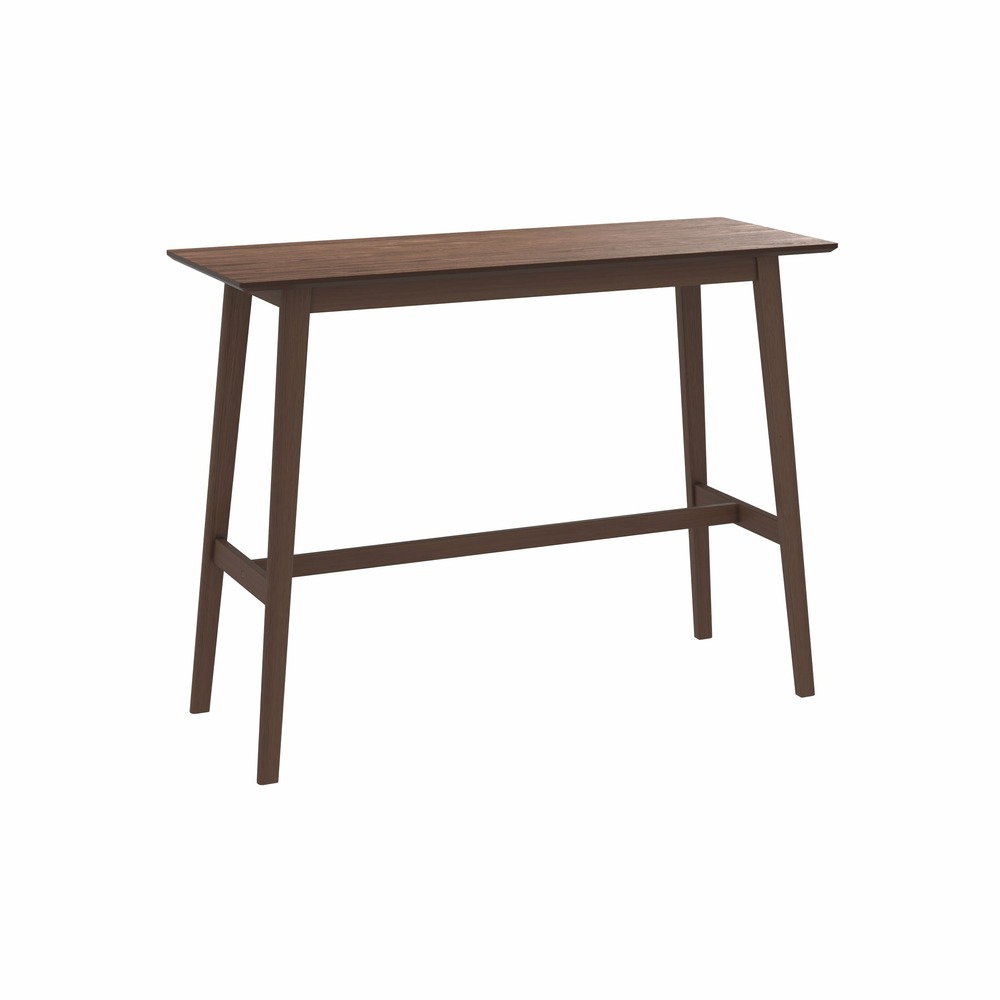 Buvette-table de bar rectangulaire 4 personnes en bois foncé 120 cm
