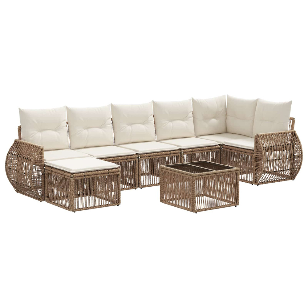 Ensemble de canapé de jardin 8 pcs beige et blanc crème
