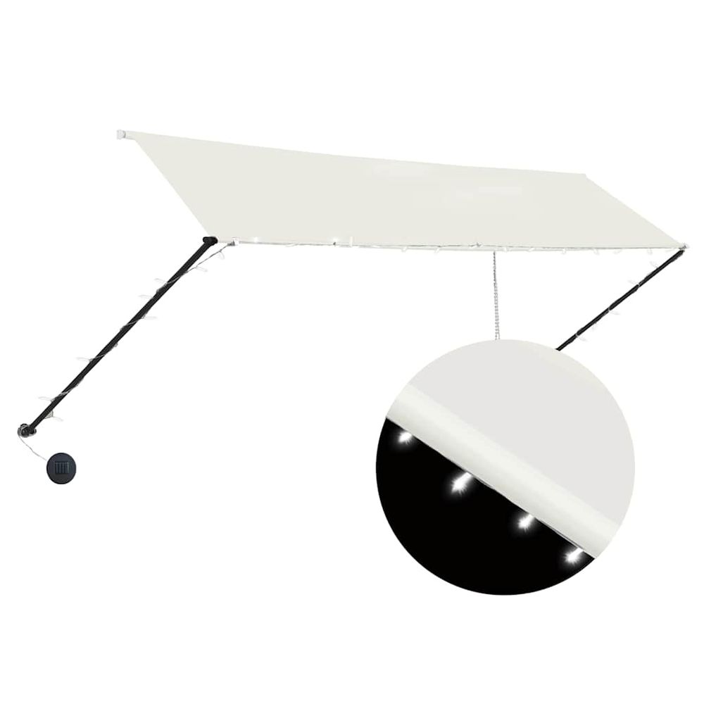 Auvent rétractable avec led 350x150 cm crème
