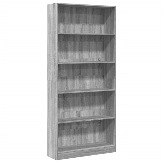 Bibliothèque sonoma gris 80x24x176 cm bois d'ingénierie