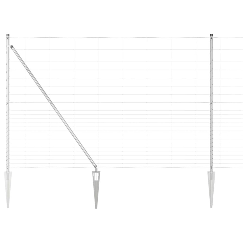 Poteau de clôture. Galvanisé 25 x 1,6 m acier