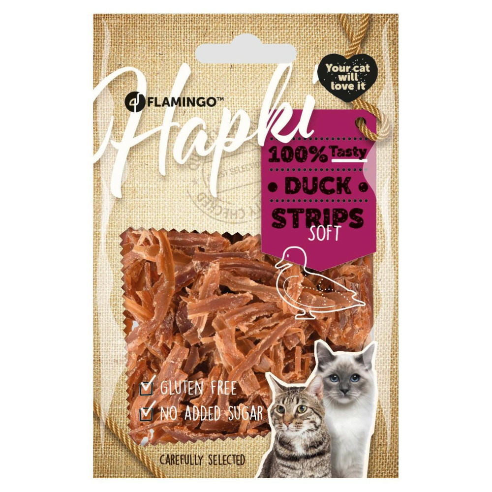 Friandise hapki lamelles de canard pour chat 50 g sans gluten