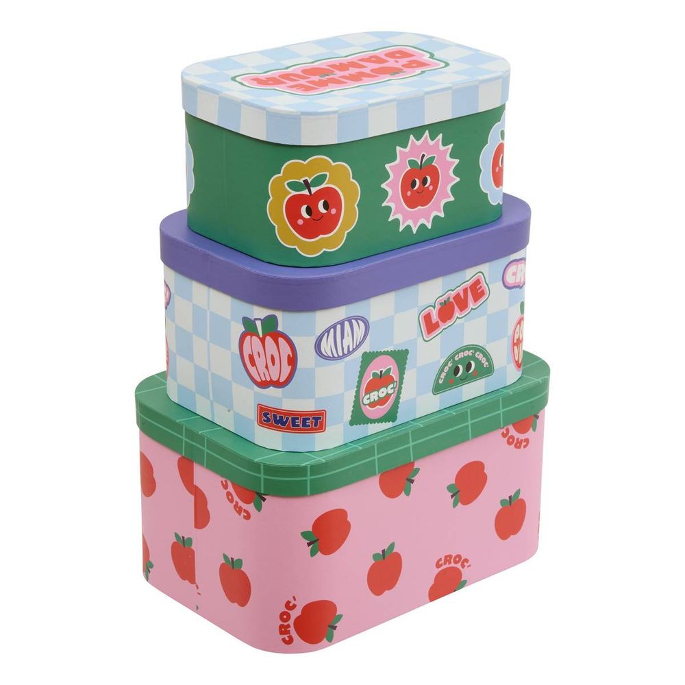 3 boîtes de rangement enfant cha cha pop l28/32,4/36,8cm