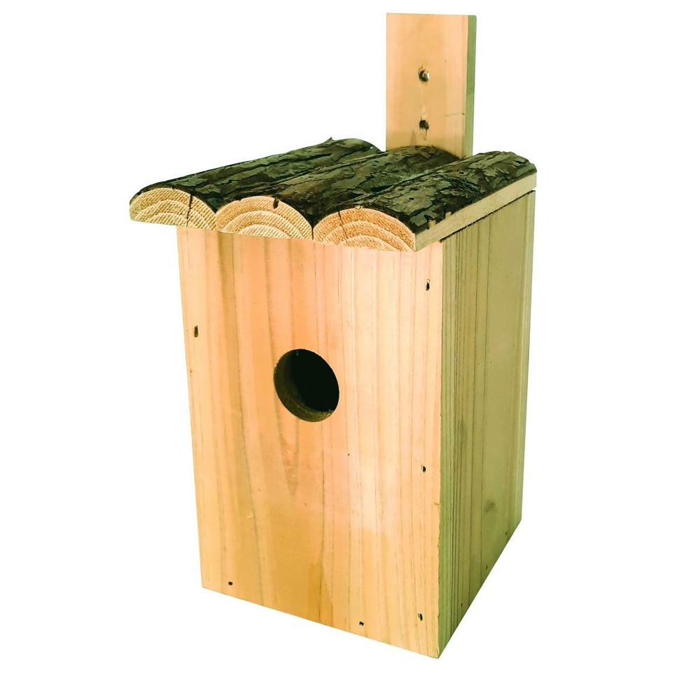 Nichoir roitelet en bois avec trou d'évacuation d'eau