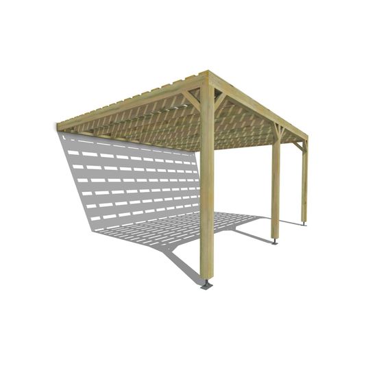 Pergola bois • 5m x 4m • adossée • sens profondeur • platelage bois • livraison comprise