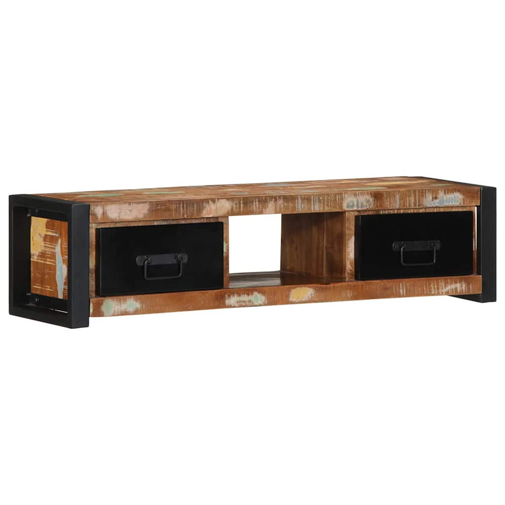 Meuble tv 100x30x25 cm bois de récupération solide
