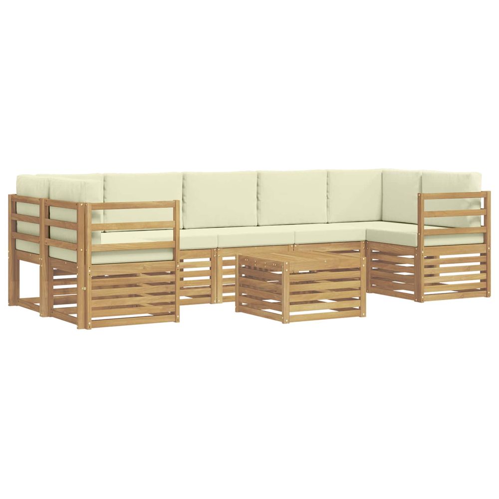 Ensemble de canapés d'extérieur 8 pc blanc et crème polyester