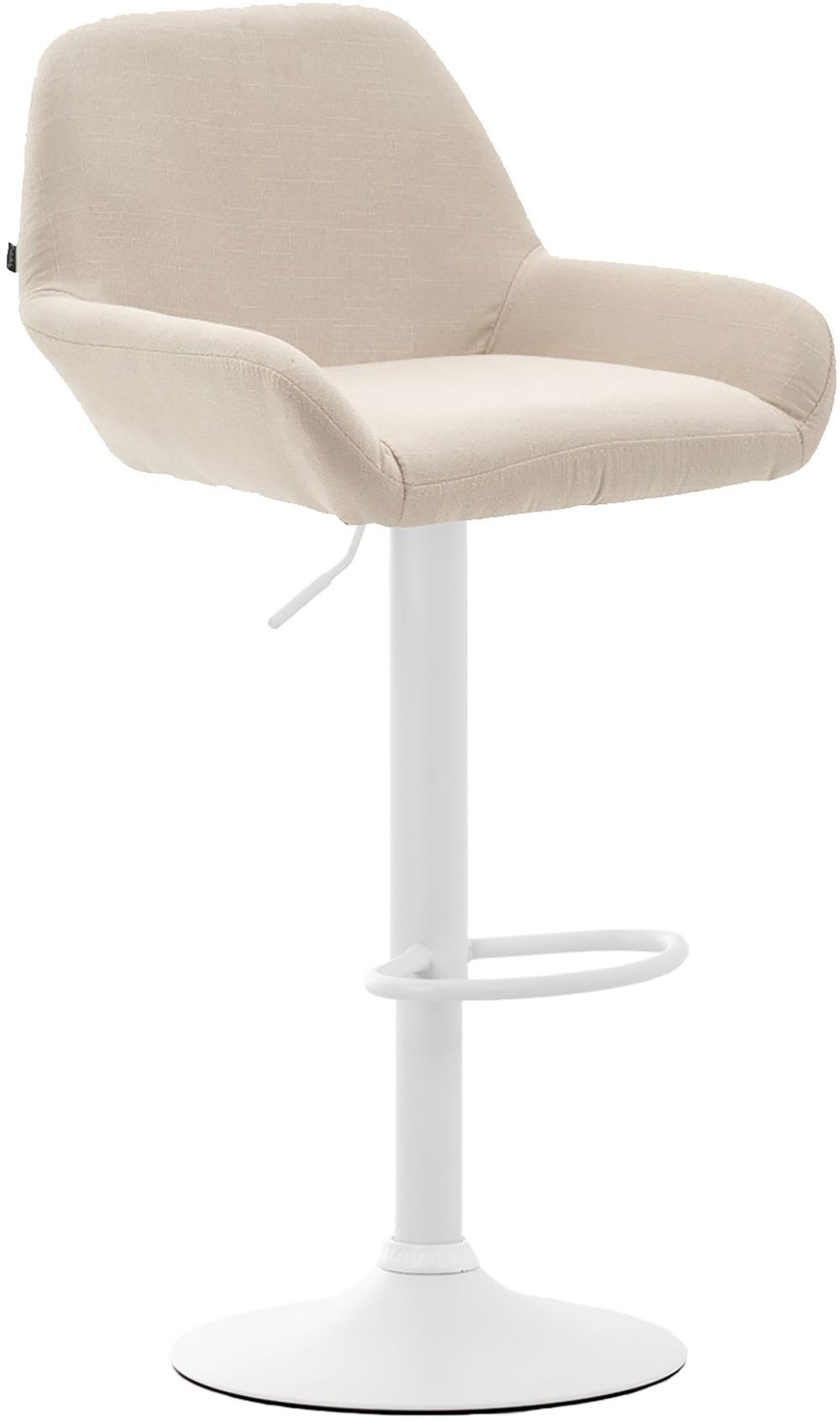 Tabouret de bar braga tissu blanc