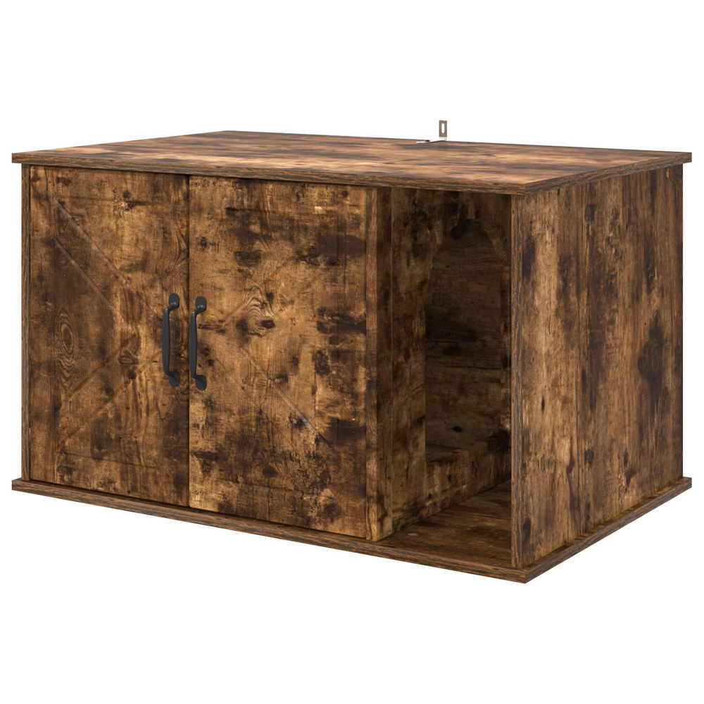 Maison pour chat chêne fumé 85 x 55 x 50 cm bois d'ingénierie