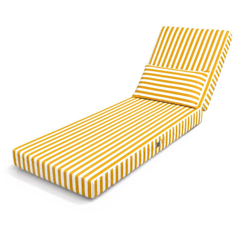 Coussin bain de soleil premium avec coussin - rayures jaunes