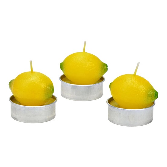 Bougies chauffe-plat citron en cire set de 6
