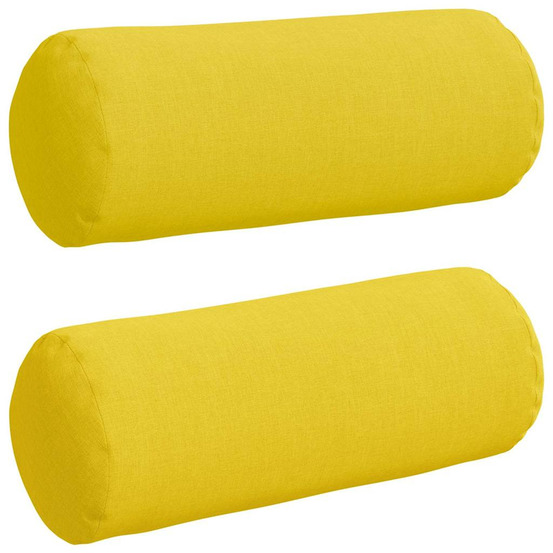 Coussins d'accent 2 pcs jaune clair ø 15 x 40 cm tissu