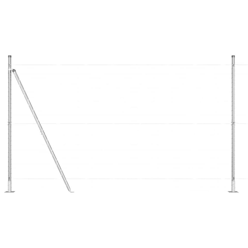 Poteau de clôture avec base en béton 26 pc argenté 170 cm | Truffaut